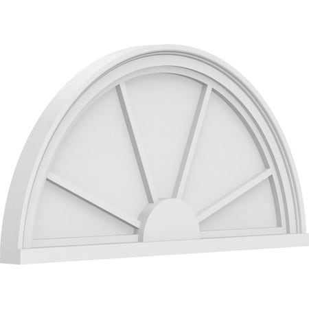 Ekena Millwork Half Round 4 Spoke Architectural Grade PVC Pediment, 30"W x 15"H x 2"P PEDPS030X150HRO04